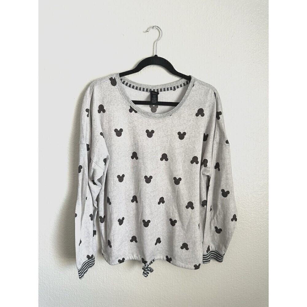 Disney Costco Women's Pajama Sweatshirt Size Large Mickey Mouse Print Multicolor